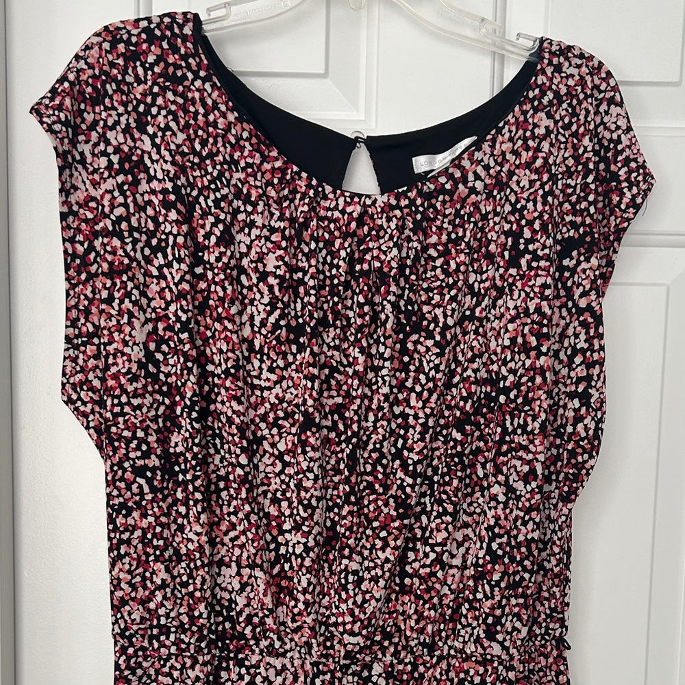 London Times Black and Pink Speckled Pantsuit